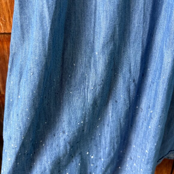 J.Jill Denim Blue Chambray Paint Splatter Button Down Shirt in Womens X-Large - Picture 7 of 9